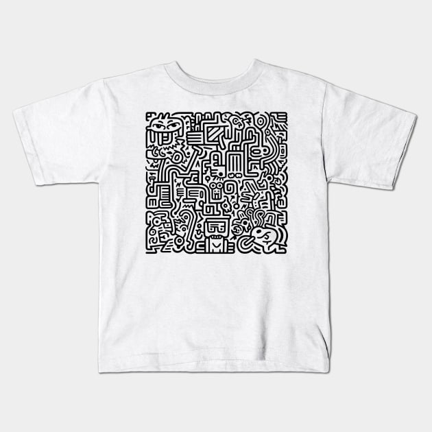 Pop Art Abstract (Haring Inspired) Kids T-Shirt by n23tees